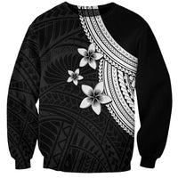 Polynesian Sweatshirt With Plumeria Flower White LT6 - Wonder Print Shop