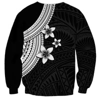 Polynesian Sweatshirt With Plumeria Flower White LT6 - Wonder Print Shop