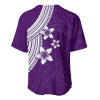 Polynesian Baseball Jersey With Plumeria Flower Purple LT6 - Wonder Print Shop