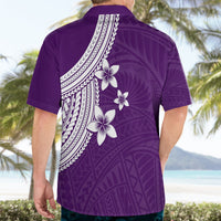 Polynesian Hawaiian Shirt With Plumeria Flower Purple LT6 - Wonder Print Shop