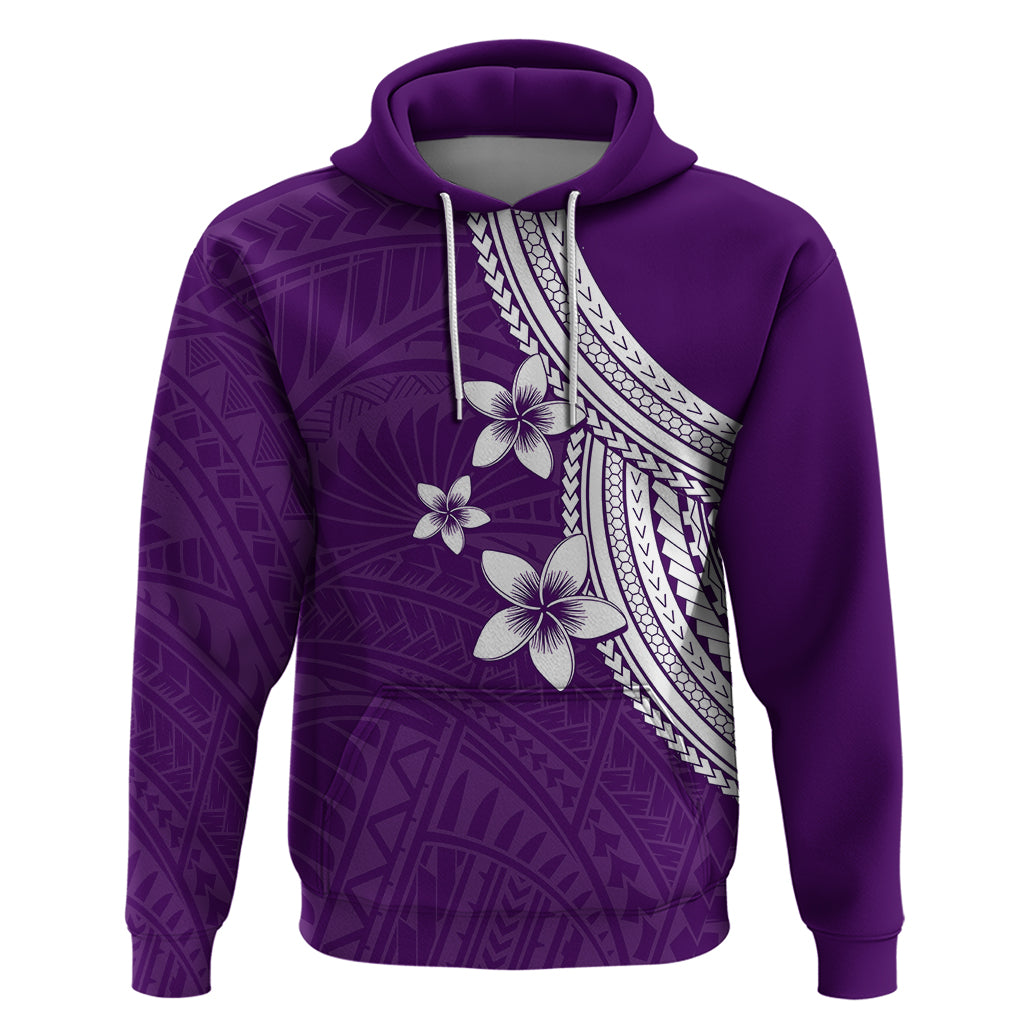 Polynesian Hoodie With Plumeria Flower Purple LT6 - Wonder Print Shop