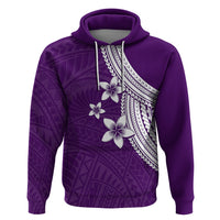 Polynesian Hoodie With Plumeria Flower Purple LT6 - Wonder Print Shop