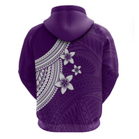 Polynesian Hoodie With Plumeria Flower Purple LT6 - Wonder Print Shop