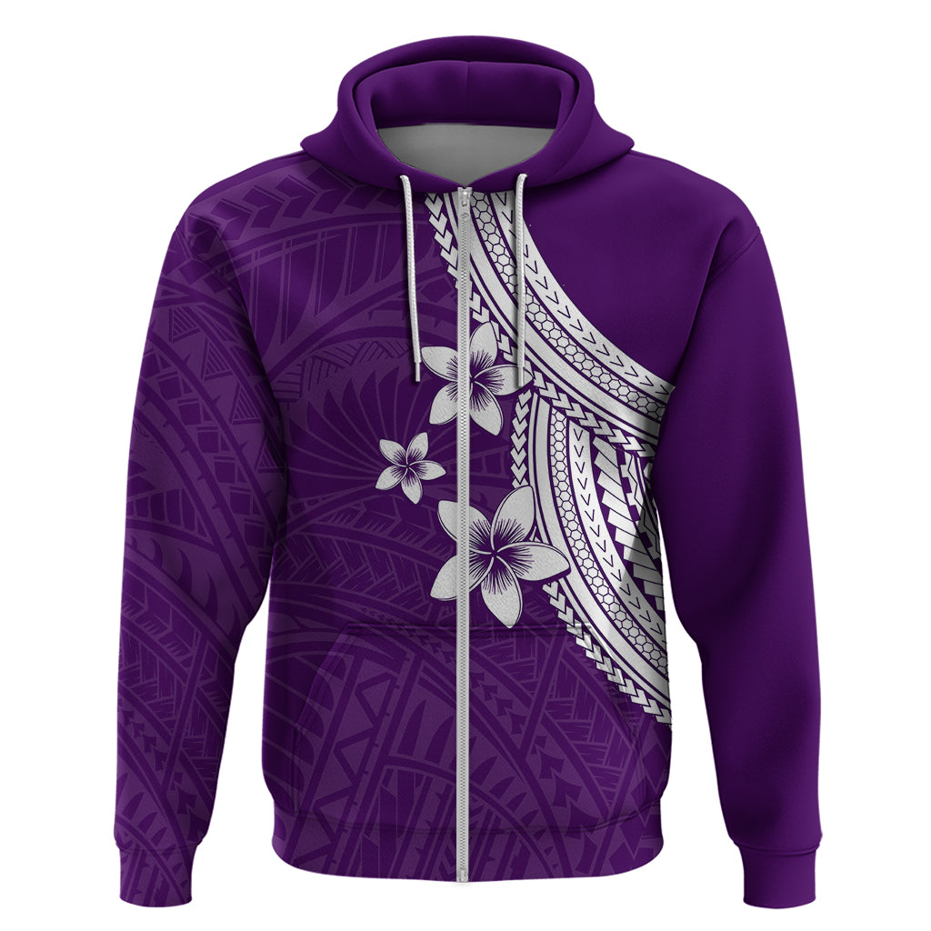 Polynesian Hoodie With Plumeria Flower Purple LT6 - Wonder Print Shop