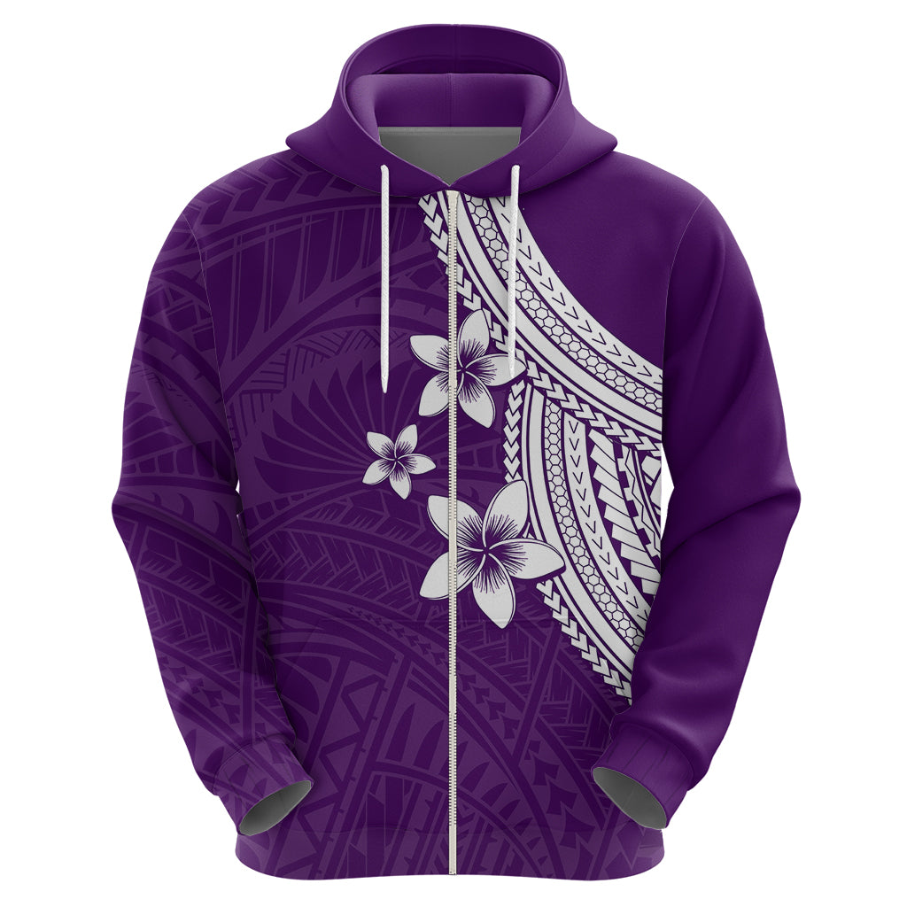 Polynesian Hoodie With Plumeria Flower Purple LT6 - Wonder Print Shop