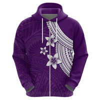 Polynesian Hoodie With Plumeria Flower Purple LT6 - Wonder Print Shop