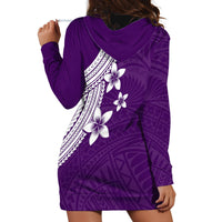 Polynesian Hoodie Dress With Plumeria Flower Purple LT6 - Wonder Print Shop
