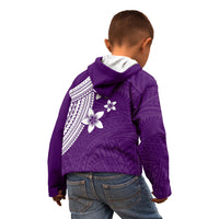 Polynesian Kid Hoodie With Plumeria Flower Purple LT6 - Wonder Print Shop