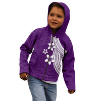 Polynesian Kid Hoodie With Plumeria Flower Purple LT6 - Wonder Print Shop