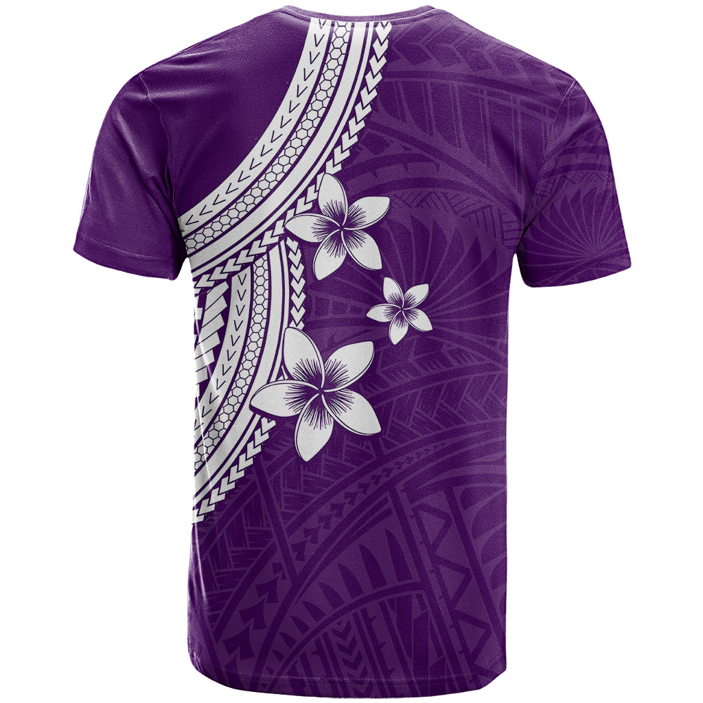 Polynesian T Shirt With Plumeria Flower Purple LT6 - Wonder Print Shop
