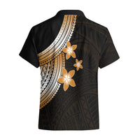 Polynesian Hawaiian Shirt With Plumeria Flower Gold LT6 - Wonder Print Shop