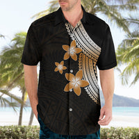 Polynesian Hawaiian Shirt With Plumeria Flower Gold LT6 - Wonder Print Shop