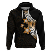 Polynesian Hoodie With Plumeria Flower Gold LT6 - Wonder Print Shop