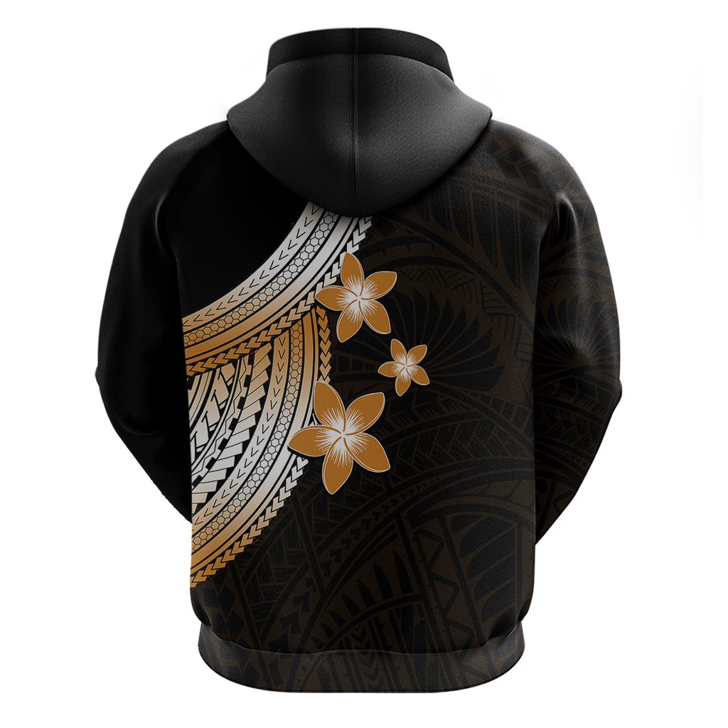 Polynesian Hoodie With Plumeria Flower Gold LT6 - Wonder Print Shop