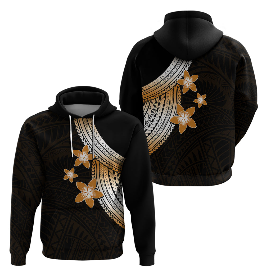 Polynesian Hoodie With Plumeria Flower Gold LT6 - Wonder Print Shop