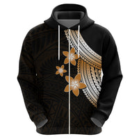 Polynesian Hoodie With Plumeria Flower Gold LT6 - Wonder Print Shop