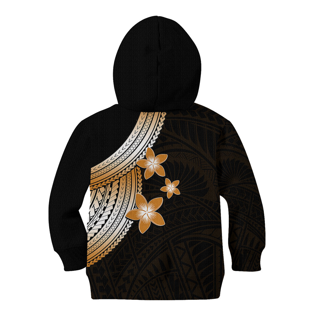 Polynesian Kid Hoodie With Plumeria Flower Gold LT6 - Wonder Print Shop