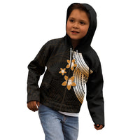 Polynesian Kid Hoodie With Plumeria Flower Gold LT6 - Wonder Print Shop