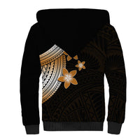 Polynesian Sherpa Hoodie With Plumeria Flower Gold LT6 - Wonder Print Shop