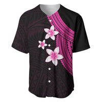 Polynesian Baseball Jersey With Plumeria Flower Pink LT6 - Wonder Print Shop