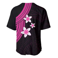 Polynesian Baseball Jersey With Plumeria Flower Pink LT6 - Wonder Print Shop