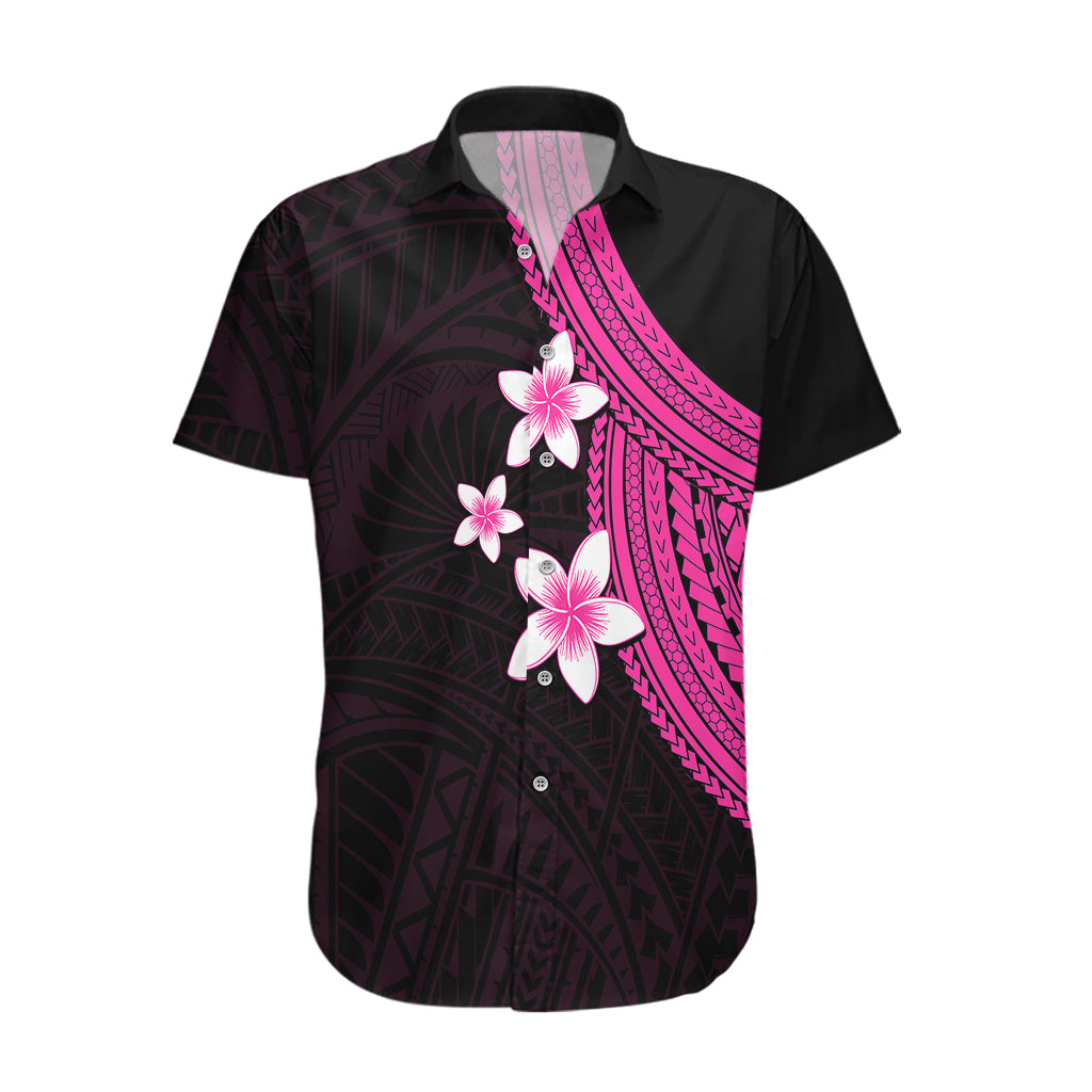 Polynesian Hawaiian Shirt With Plumeria Flower Pink LT6 - Wonder Print Shop