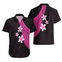 Polynesian Hawaiian Shirt With Plumeria Flower Pink LT6 - Wonder Print Shop