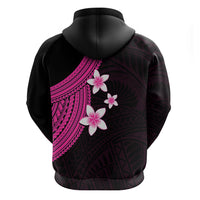 Polynesian Hoodie With Plumeria Flower Pink LT6 - Wonder Print Shop