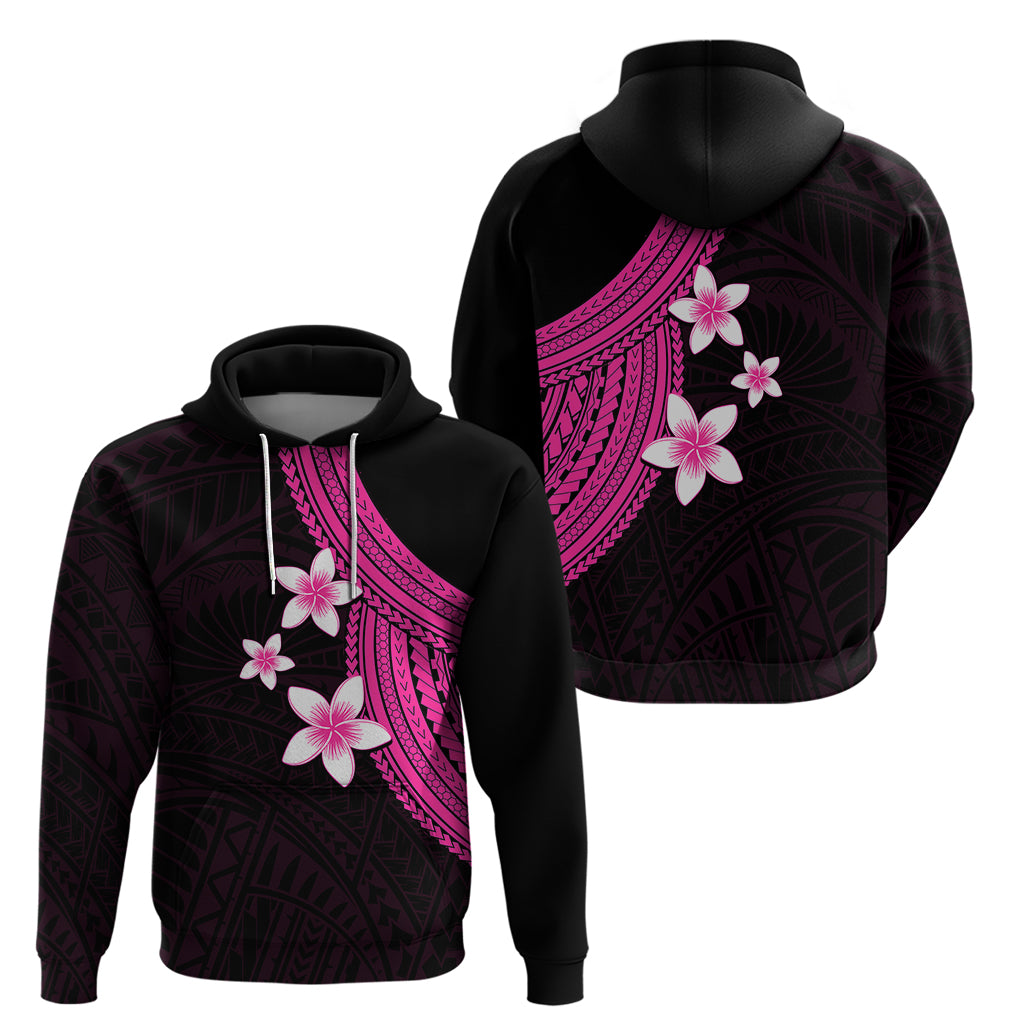 Polynesian Hoodie With Plumeria Flower Pink LT6 - Wonder Print Shop
