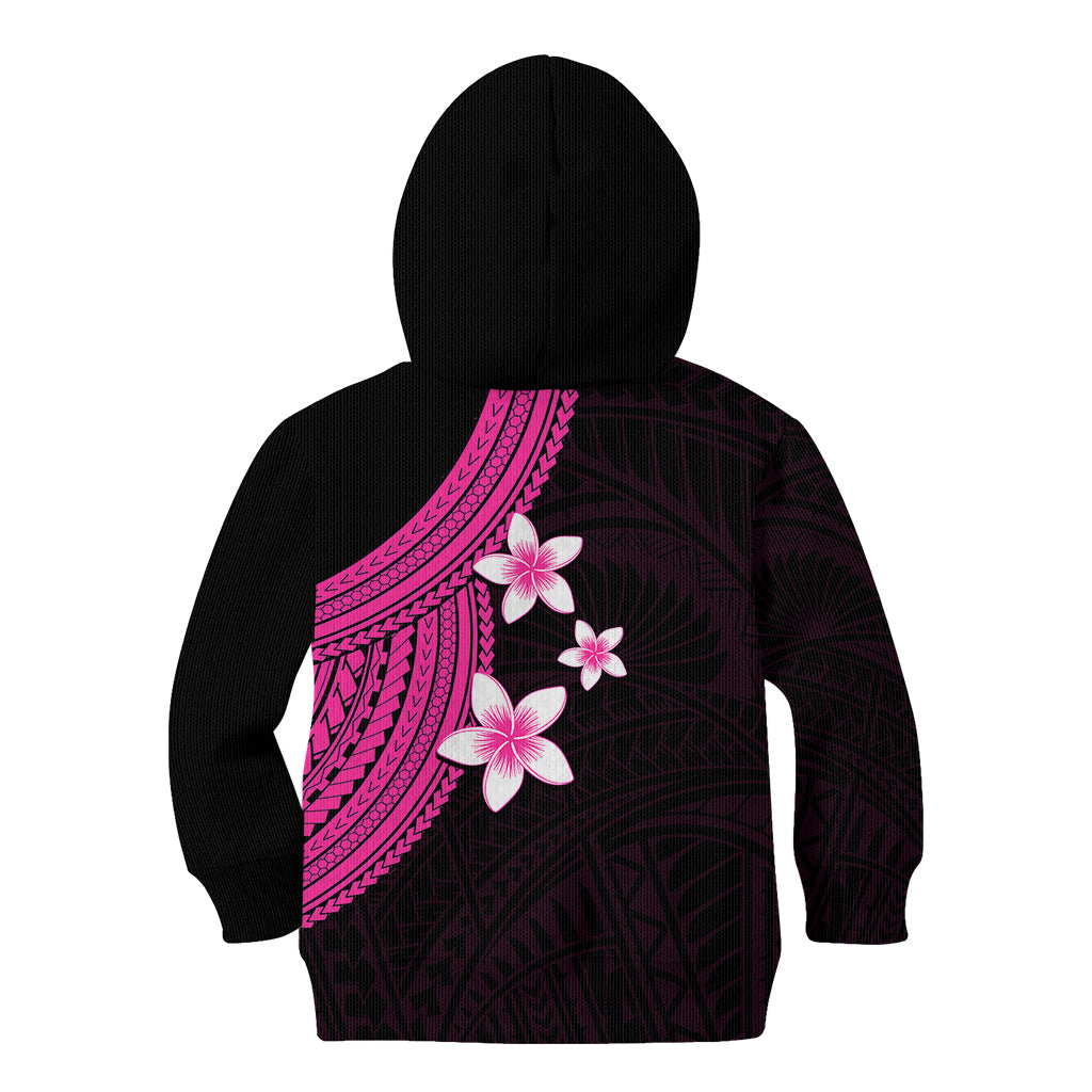 Polynesian Kid Hoodie With Plumeria Flower Pink LT6 - Wonder Print Shop