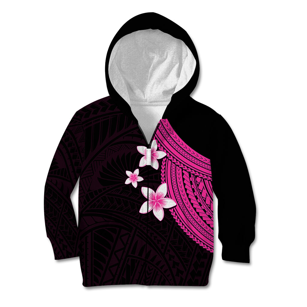 Polynesian Kid Hoodie With Plumeria Flower Pink LT6 - Wonder Print Shop