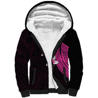 Polynesian Sherpa Hoodie With Plumeria Flower Pink LT6 - Wonder Print Shop