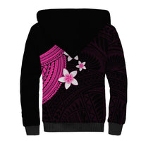 Polynesian Sherpa Hoodie With Plumeria Flower Pink LT6 - Wonder Print Shop