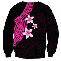Polynesian Sweatshirt With Plumeria Flower Pink LT6 - Wonder Print Shop