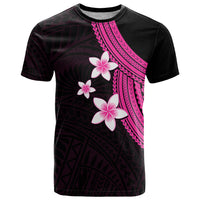 Polynesian T Shirt With Plumeria Flower Pink LT6 - Wonder Print Shop