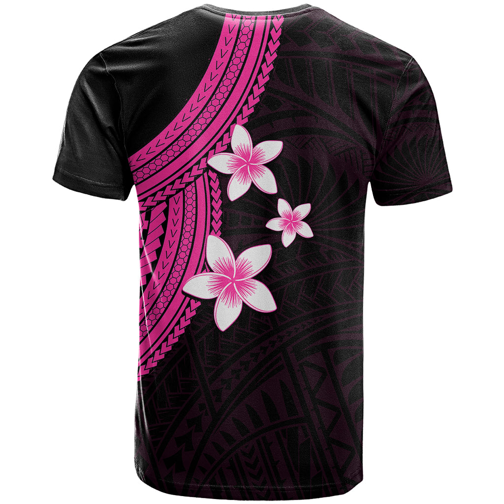 Polynesian T Shirt With Plumeria Flower Pink LT6 - Wonder Print Shop