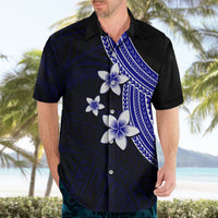 Polynesian Hawaiian Shirt With Plumeria Flower Blue LT6 - Wonder Print Shop