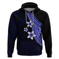 Polynesian Hoodie With Plumeria Flower Blue LT6 - Wonder Print Shop