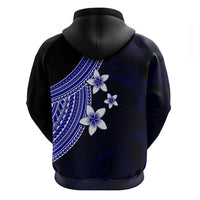 Polynesian Hoodie With Plumeria Flower Blue LT6 - Wonder Print Shop