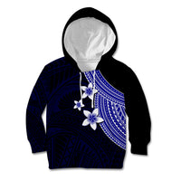 Polynesian Kid Hoodie With Plumeria Flower Blue LT6 - Wonder Print Shop