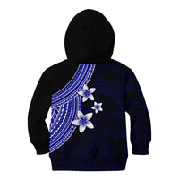 Polynesian Kid Hoodie With Plumeria Flower Blue LT6 - Wonder Print Shop