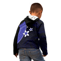 Polynesian Kid Hoodie With Plumeria Flower Blue LT6 - Wonder Print Shop