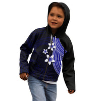 Polynesian Kid Hoodie With Plumeria Flower Blue LT6 - Wonder Print Shop