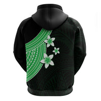 Polynesian Hoodie With Plumeria Flower Green LT6 - Wonder Print Shop