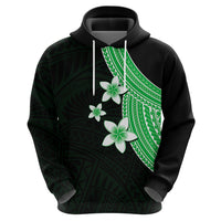 Polynesian Hoodie With Plumeria Flower Green LT6 - Wonder Print Shop