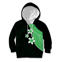 Polynesian Kid Hoodie With Plumeria Flower Green LT6 - Wonder Print Shop