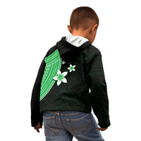 Polynesian Kid Hoodie With Plumeria Flower Green LT6 - Wonder Print Shop