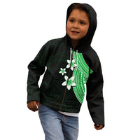 Polynesian Kid Hoodie With Plumeria Flower Green LT6 - Wonder Print Shop