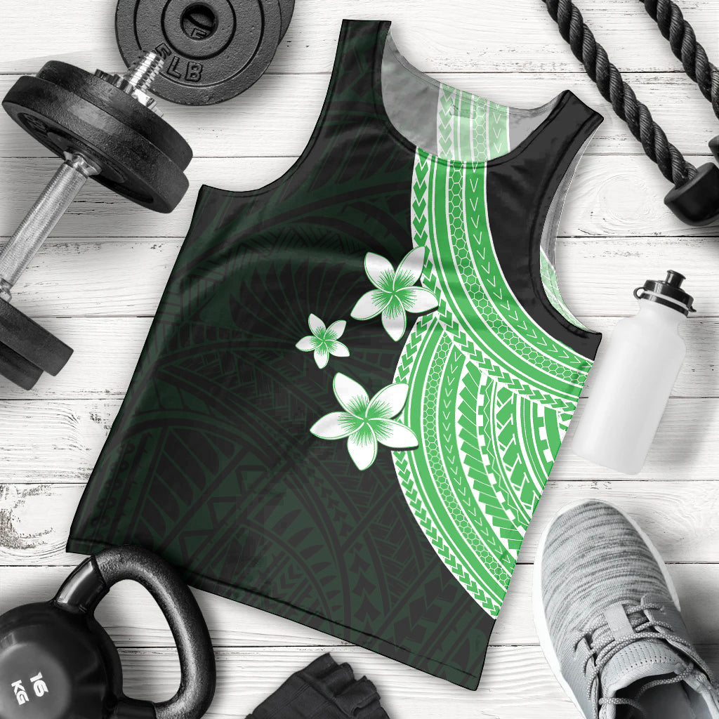 polynesian-men-tank-top-with-plumeria-flower-green