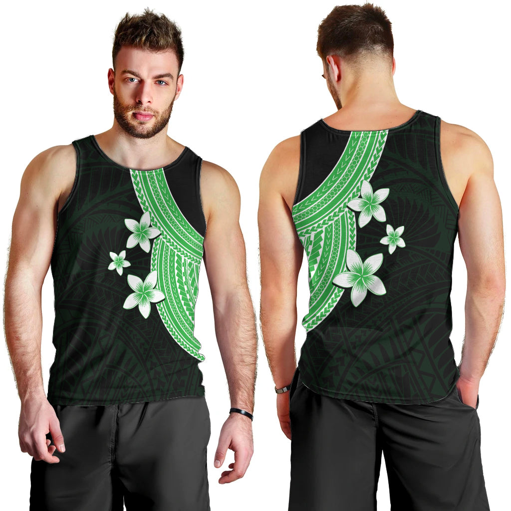 polynesian-men-tank-top-with-plumeria-flower-green